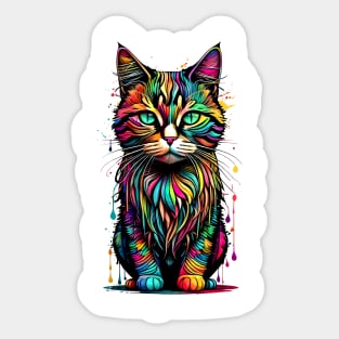 Rainbow Colorful Cat Sticker